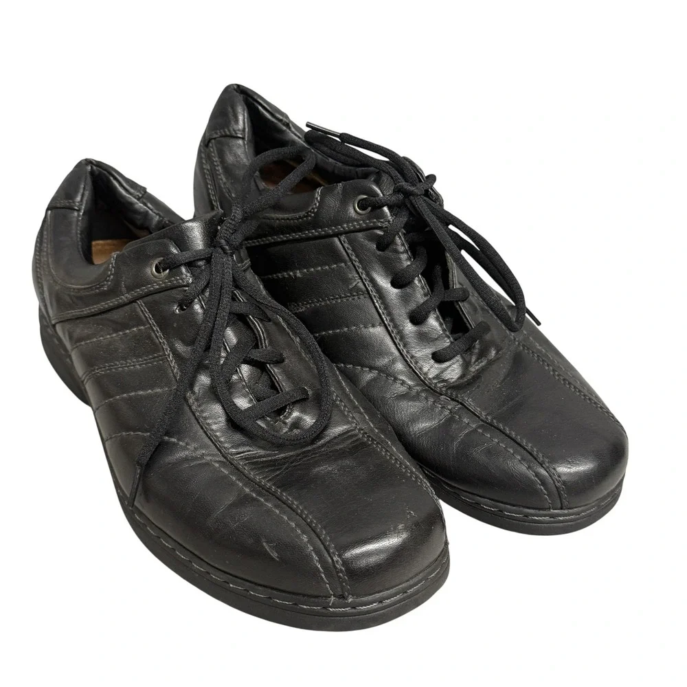 St. Johns Bay Shoes Mens Size 10.5 Black Comfort Support Lace Up Casual Sneakers